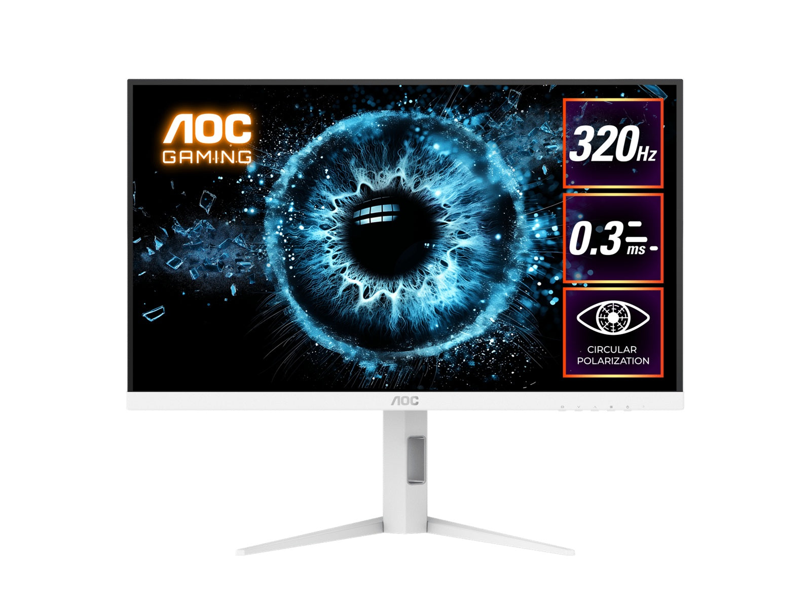 AOC 27" Fast IPS Monitor Q27G4SL/WS: 2560x1440 320Hz 1ms DP 1.4, HDMI 2.1, ergonomic stand, VESA