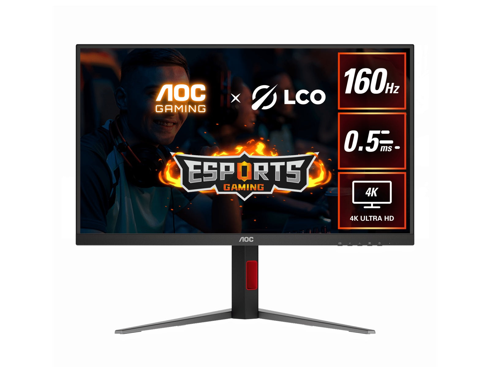 AOC 27" 4K Gaming Monitor 160Hz 4K Fast IPS, HDR, HDMI 2.1 & DP 1.4, tilt/swivel/height adjustable