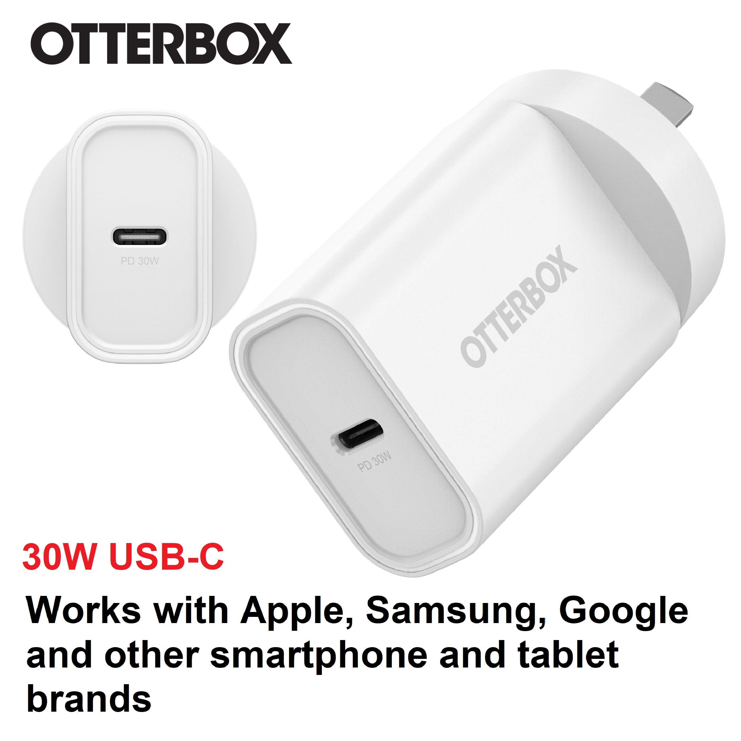 OtterBox 30W USBC Type I PD Fast Wall Charger White