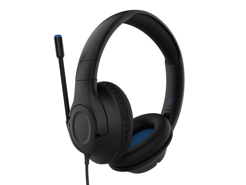 Belkin SoundForm Inspire USB-C Wired Over-Ear Headset for Kids - Black AUD007fqBK , 85dB Volume Cap, 40mm Drivers, Built-in Microphone, 2YR