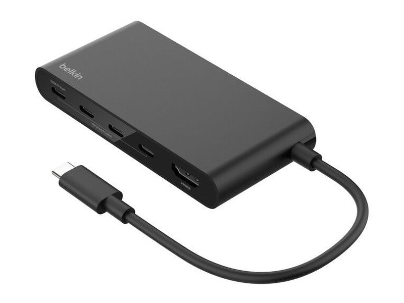 Belkin Connect USB-C to 5-Port USB-C Hub - Black AVC021fqBK , 100W PD, 10Gbps, 1x 4K HDMI, 4x USB-C, 4K@60Hz, Fire-Resistant, 2YR