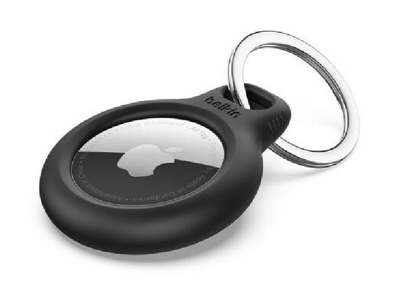 Belkin Secure Holder With Key Ring for AirTag - Black F8W973btBLK , Twist & Lock Design, Raised Edges, 2 Years Warranty
