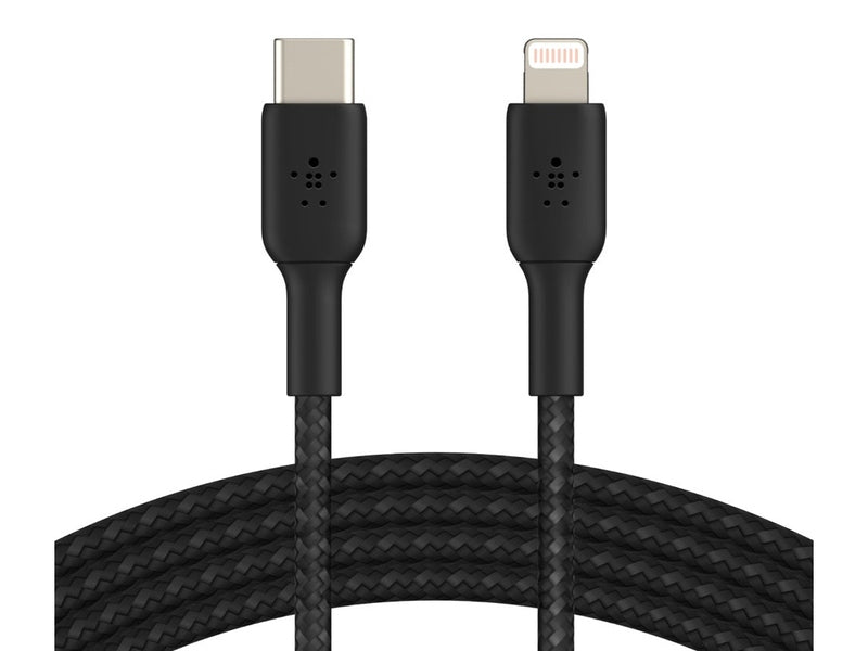 Belkin BoostCharge Braided Lightning to USB-C Cable 2M - Black