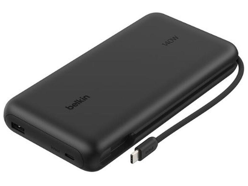 Belkin UltraCharge Pro 25K mAh Laptop Power Bank w/ 140W Integrated USB-C Cable 35CM - Black BPB039fqBK , 1x USB-C, 1x USB-A, $2500CEW, 2YR
