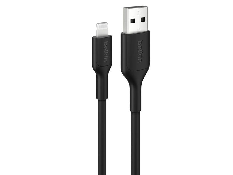 Belkin BoostCharge Lightning to USB-A Cable 1M - Black CAA019FQ1MBK , 2.4A/15W, 480Mbps, 300K+ Bends, Apple iPhone, MFI-Certified, 2YR