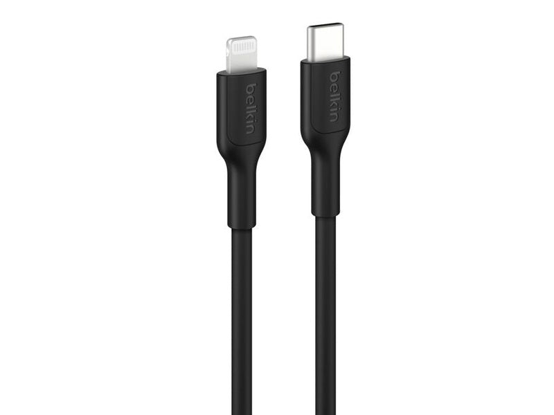 Belkin BoostCharge Lightning to USB-C Cable 1M - Black CAA021FQ1MBK , 3A/15W, 480Mbps, 300K+ Bends, Apple iPhone, iPad, 2YR