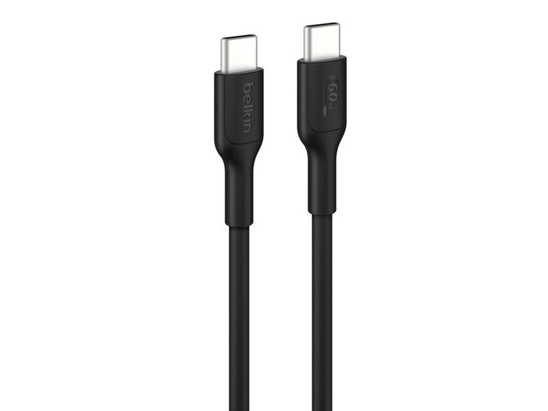 Belkin BoostCharge USB-C to USB-C Cable 2M - Black CAB023FQ2MBK , 3A/60W, 480Mbps, 300K+ Bends, Â Apple, Samsung, USB-IF Certified, 2YR