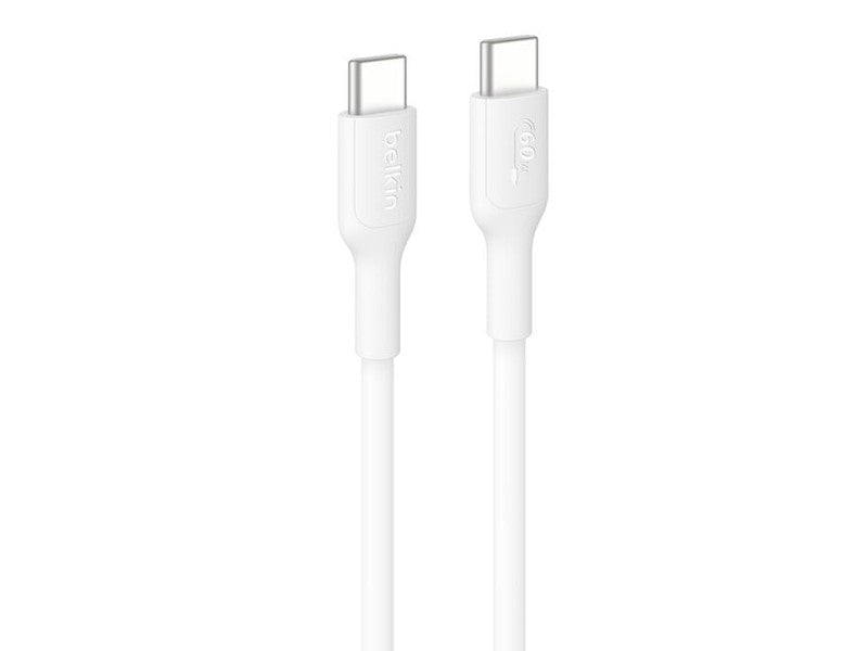 Belkin BoostCharge USB-C to USB-C Cable 2M - White CAB004bt1MBK , 3A/60W, 480Mbps, 30K+ Bends, Apple, Samsung, USB-IF Certified, 2YR