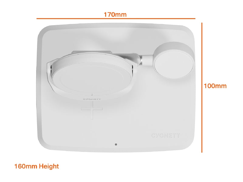 Cygnett ChargeBase Qi2 3-in-1 Magnetic 15W Wireless Charger - White