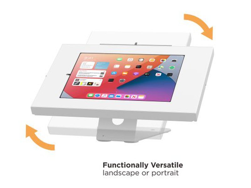 Brateck Anti-Theft Wall-Mounted/Countertop Tablet Holder Fit most 9.7” to 11” tablets iPad, iPad Air, iPad Pro, - White