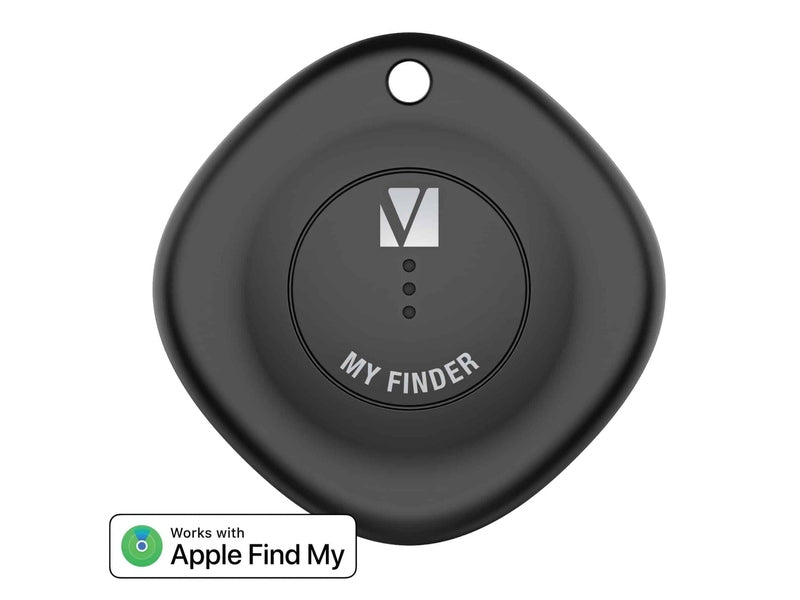 Verbatim Bluetooth Tracker My Finder Black, IP66, IOS Iphone, Ipad, Macbook, Long Life, Pets, Kid, Luggage, Backpack Apple Find My Retail Pack 66840