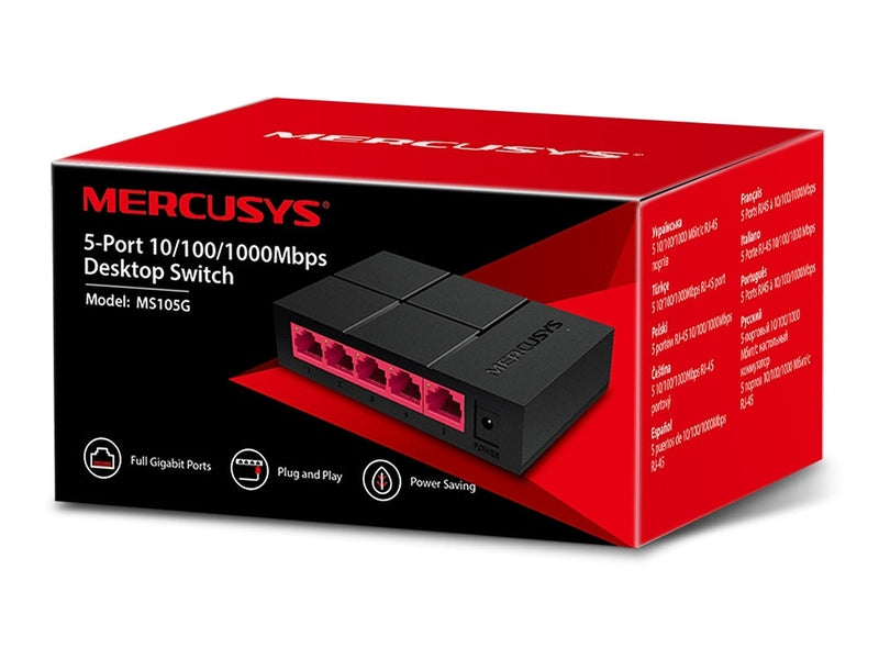 TP-Link MS105G Mercusys 5 Port 10/100/1000 Mbps Desktop Switch GbE 5
