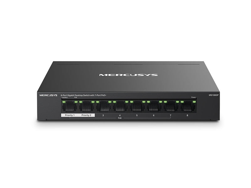 TP-Link Mercusys MS108GP 8-Port Gigabit Desktop Switch, 7-Port PoE+