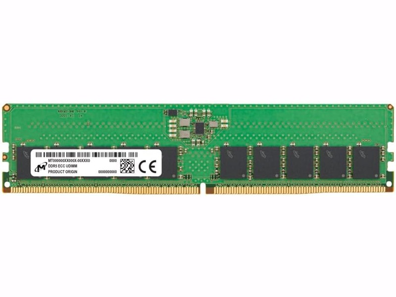 Micron 16GB DDR5-4800MHz 1Rx8 UDIMM Unbuffered ECC Server Memory