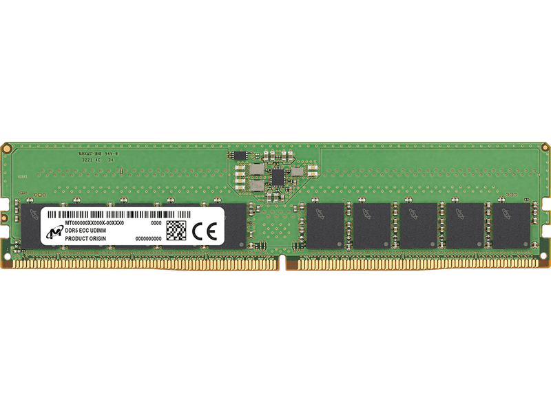 MICRON 16GB DDR5 ECC UDIMM MEMORY, PC5-38400, 4800MHz, SRx8, 3YR WTY