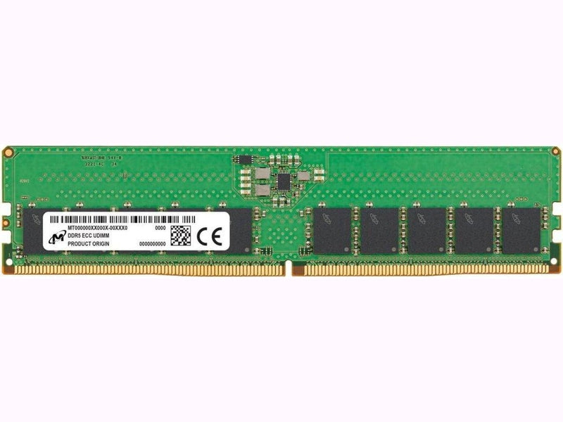 Micron 16GB DDR5-5600MHz 2Rx8 UDIMM Unbuffered ECC Server Memory