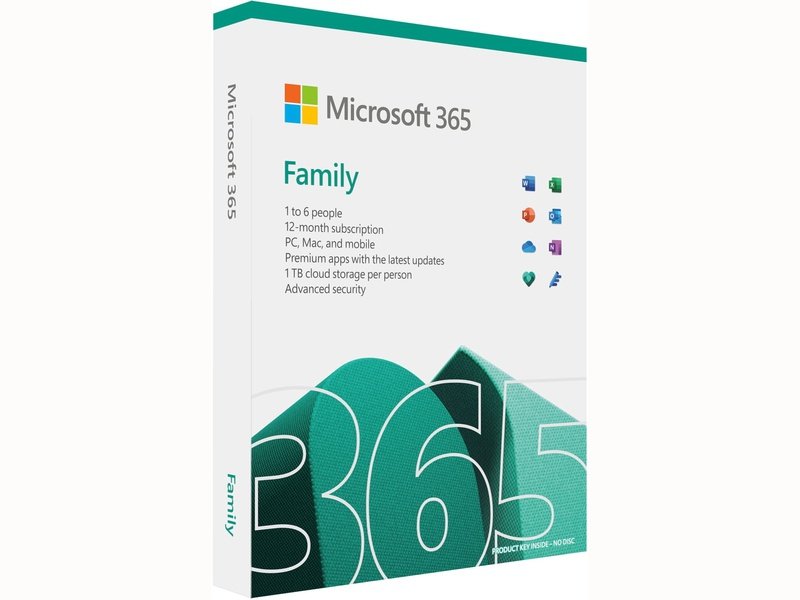 Microsoft 365 Family Retail Box 1 Year Subscription