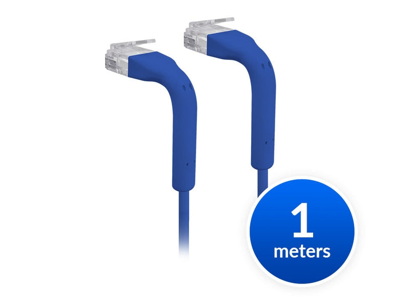 Ubiquiti UniFi Patch Cable Single Unit, 1m, Blue, End Bendable to 90 Degree, RJ45 Ethernet Cable, Cat6, Ultra-Thin 3mm Diameter