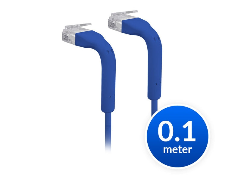 Ubiquiti UniFi Patch Cable Single Unit, 0.1m, Blue, Both End Bendable to 90 Degree, RJ45 Ethernet Cable, Cat6, Ultra-Thin 3mm Diameter