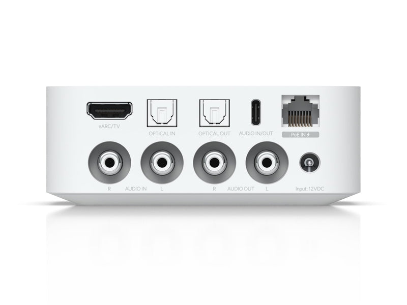 Ubiquiti PoE Audio Port,White,Digital Audio Streamer,Ultra-Compact,Versatile Design,Intuitive Control System,Multi Music Streaming,Multi-zone Install.