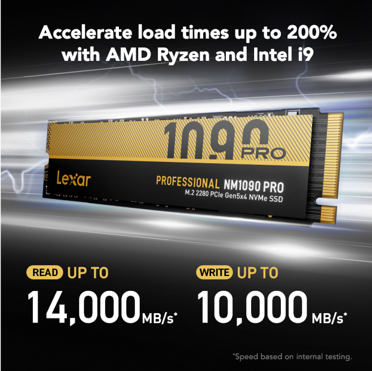 Lexar 1TB NM1090 PRO M.2 2280 PCIe Gen 5x4 NVMe SSD