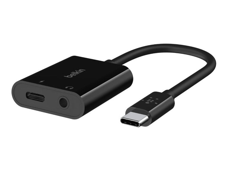 Belkin Rockstar Mini-phone/USB-C Audio/Data Transfer Cable Black