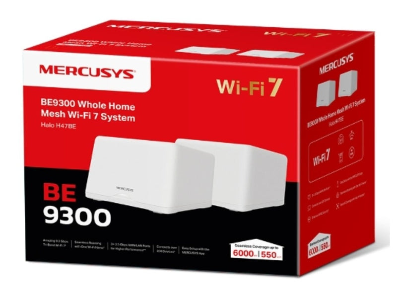 Mercusys Halo H47BE 2-pack BE9300 Whole Home Mesh Wi-Fi 7 System