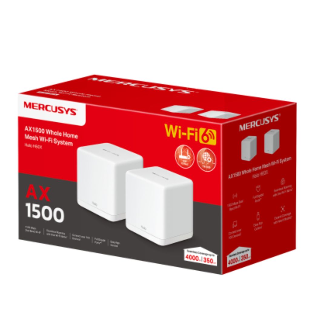 Mercusys Halo H60X 2-pack AX1500 Whole Home Mesh Wi-Fi 6 System