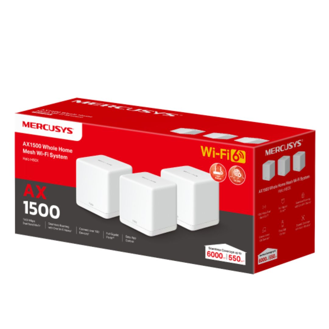 Mercusys Halo H60X 3-pack AX1500 Whole Home Mesh Wi-Fi 6 System