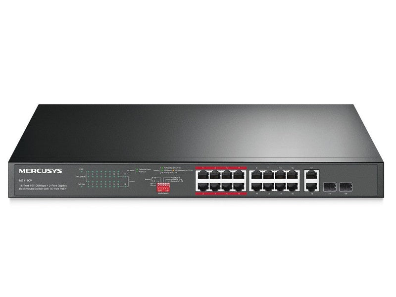 TP-Link Mercusys MS120GP 20-Port Gigabit Rackmount Switch, 16-Port PoE+