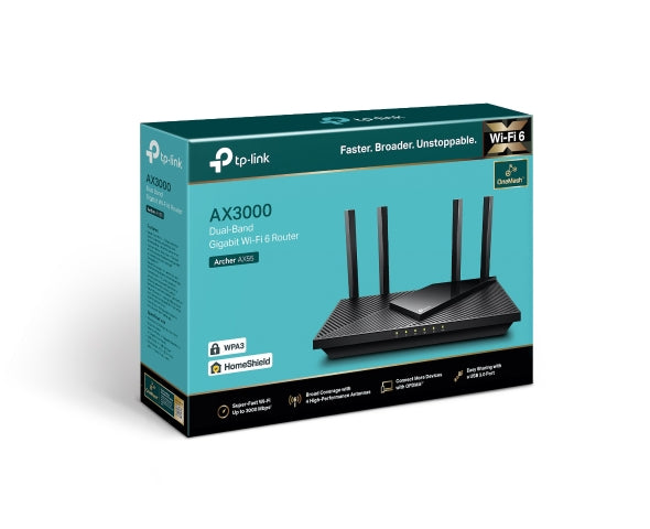 TP-Link Archer AX55 AX3000 Dual Band Gigabit Wi-Fi 6 Router