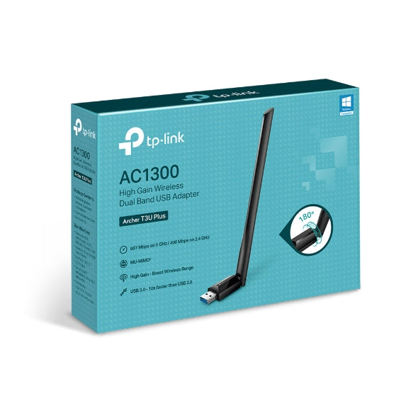 TP-Link Archer T3U Plus AC1300 High Gain Wi-Fi Dual Band USB Adapter Archer T3U Plus