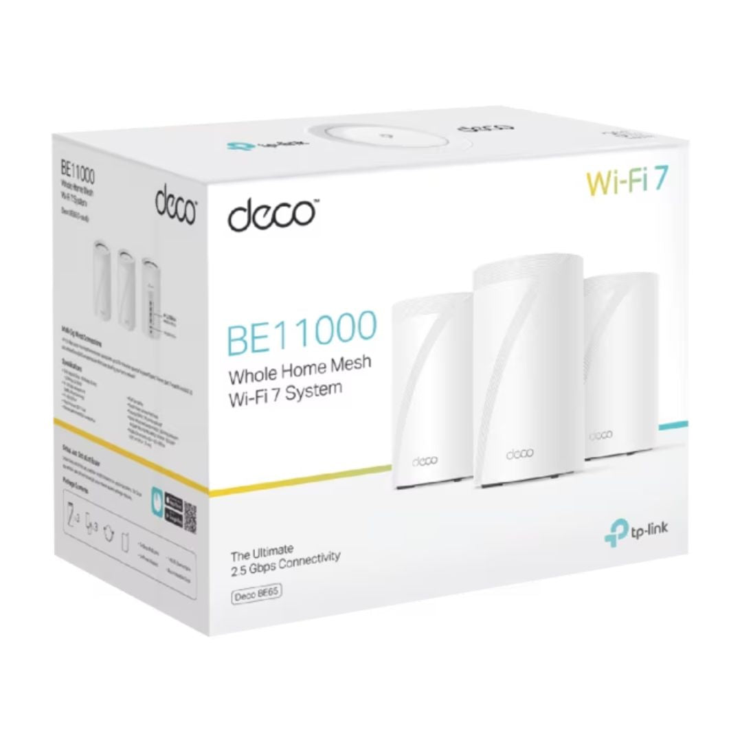 TP-Link Deco BE65 3-pack BE11000 Whole Home Mesh Wi-Fi 7 System WIFI7
