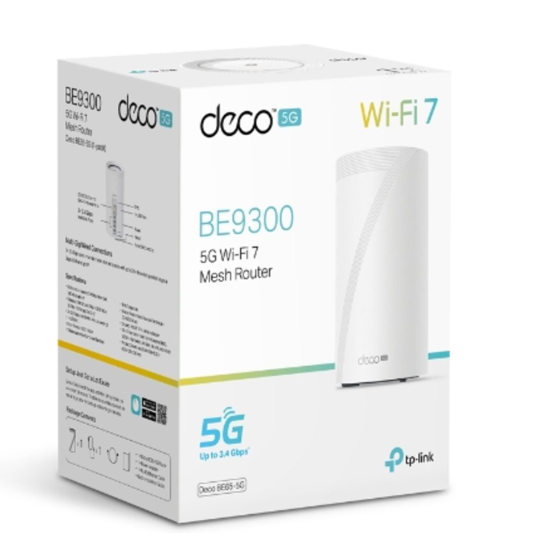 TP-Link Deco BE65-5G 1-pack 5G BE9300 Tri-Band Whole Home Mesh Wi-Fi 7 Gateway WIFI7