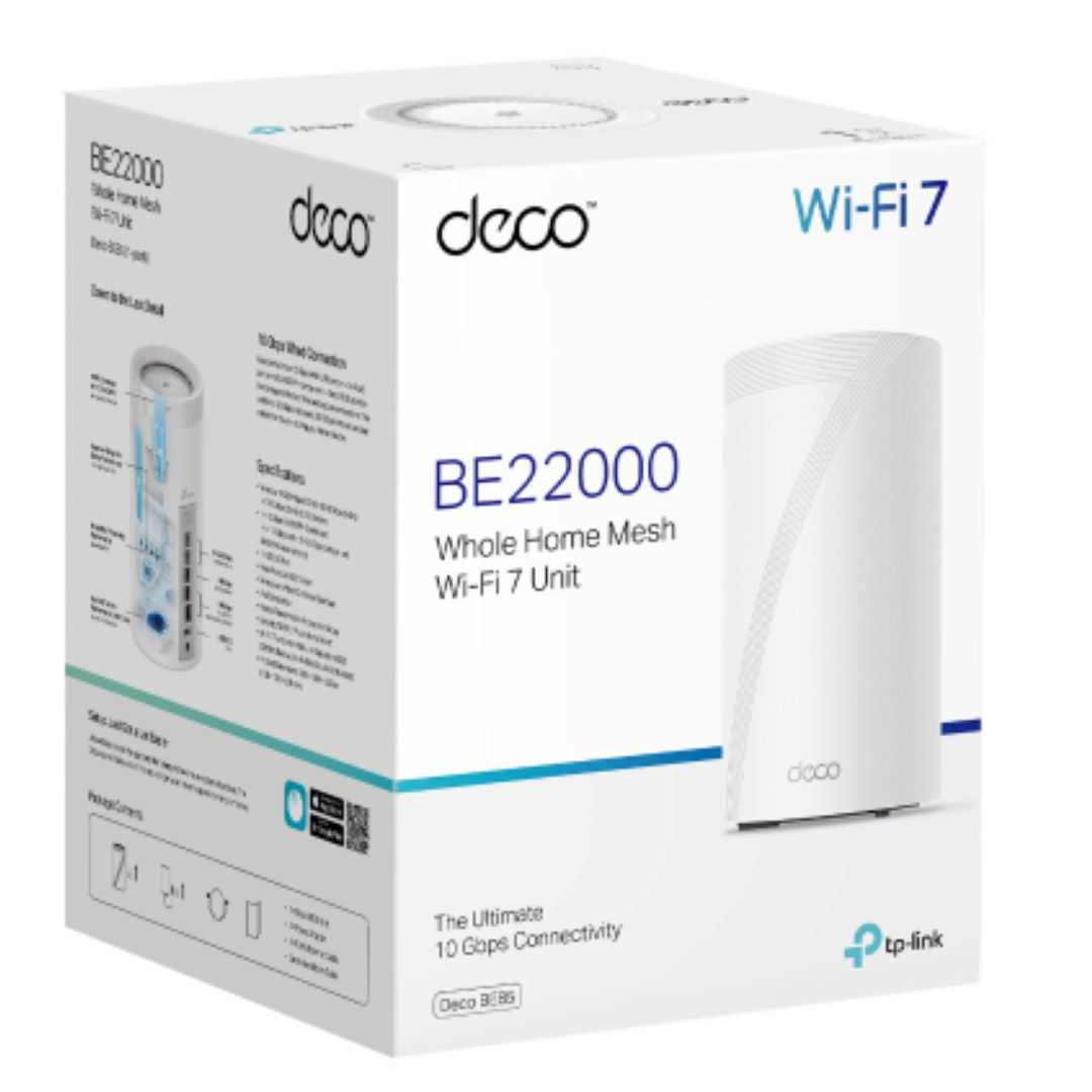 TP-Link Deco BE85 1-pack BE22000 Tri-Band Whole Home Mesh Wi-Fi 7 System WIFI7