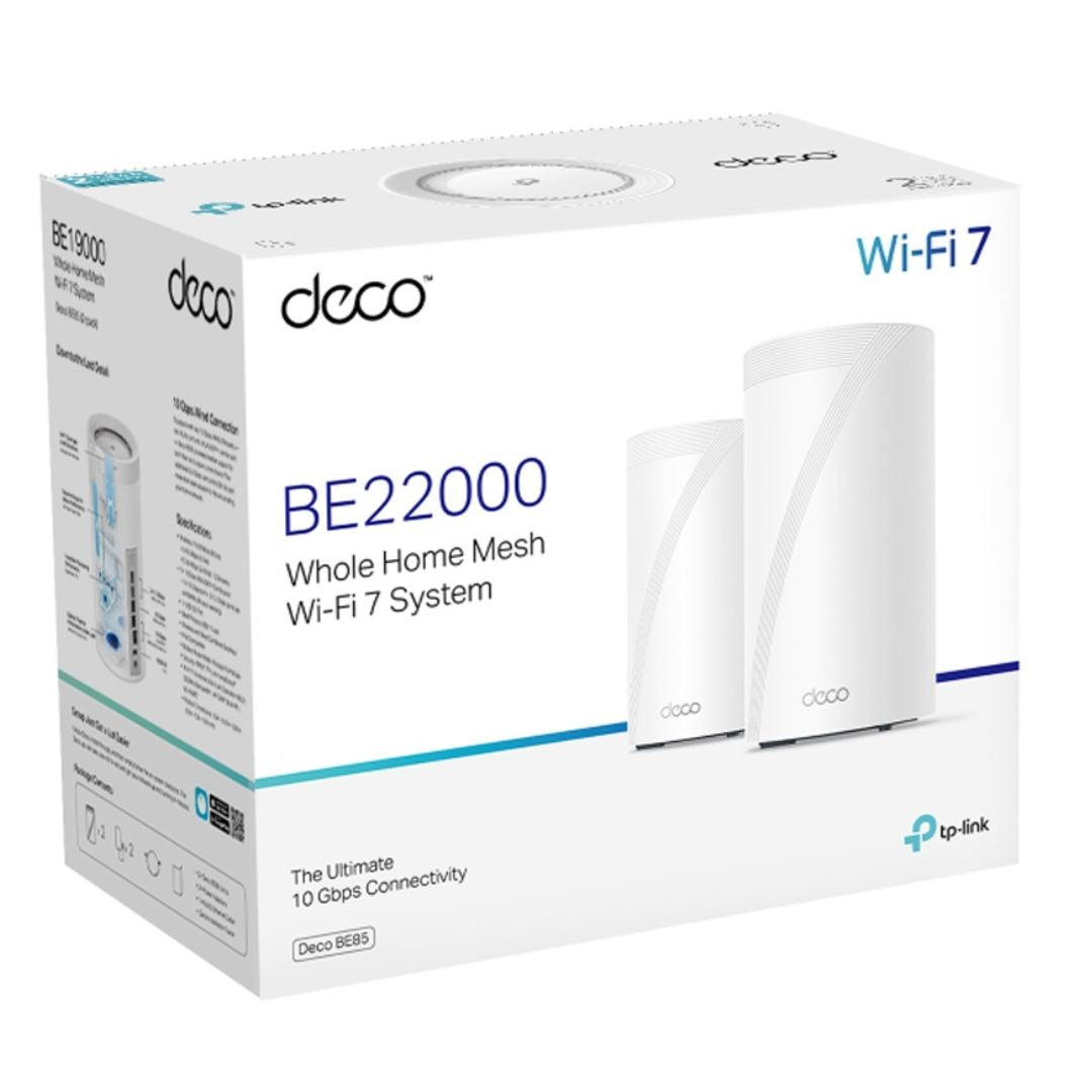 TP-Link Deco BE85 2-pack BE22000 Tri-Band Whole Home Mesh Wi-Fi 7 System WiFI7
