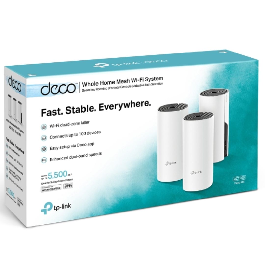 TP-Link Deco M4 3-pack AC1200 Whole Home Mesh Wi-Fi System