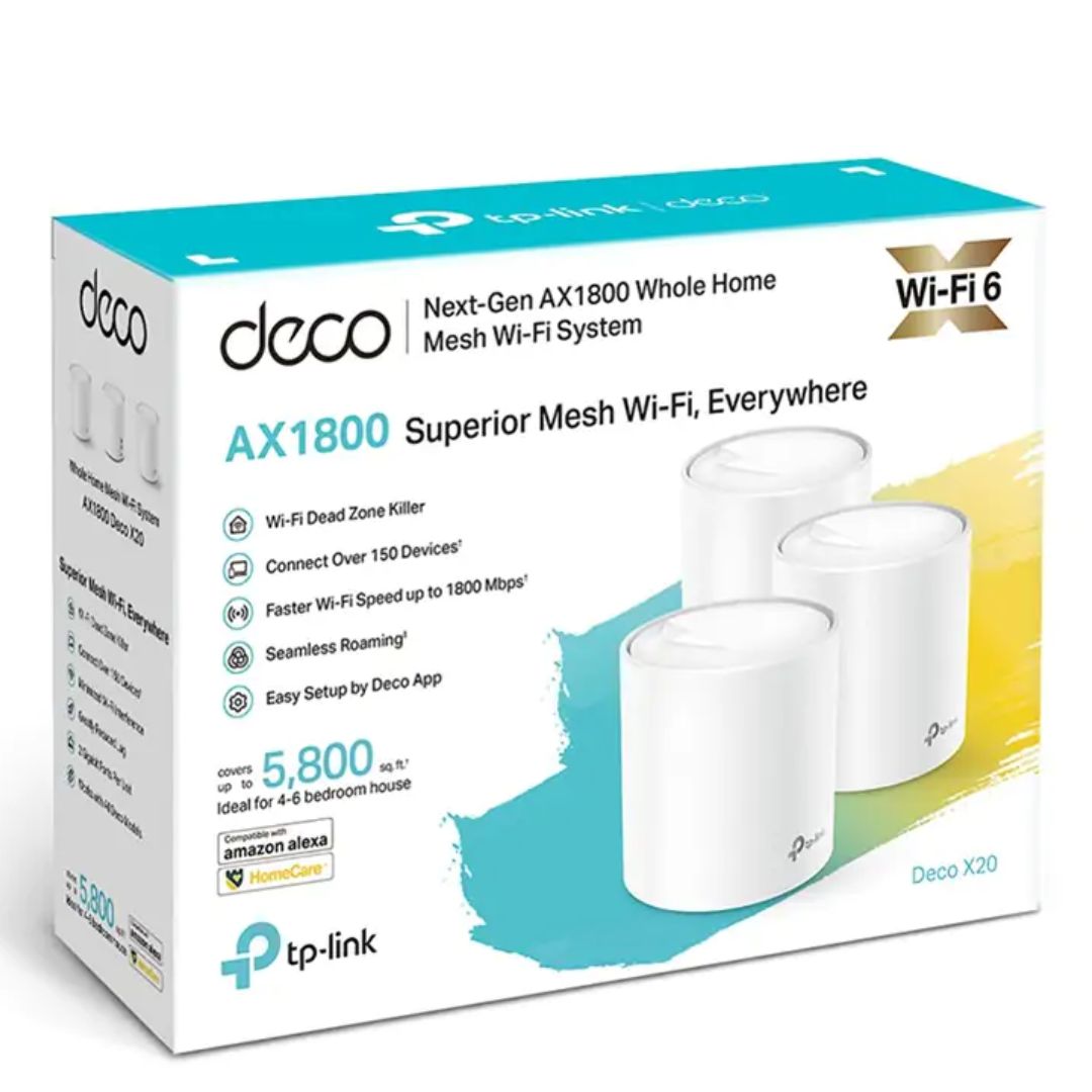 TP-Link Deco X20 3-pack AX1800 Whole Home Mesh Wi-Fi System