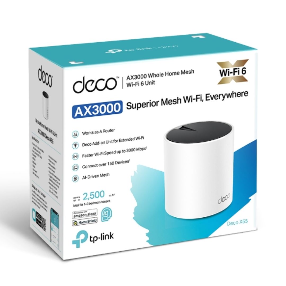 TP-Link Deco X55 1-pack AX3000 Whole Home Mesh WiFi 6 Router