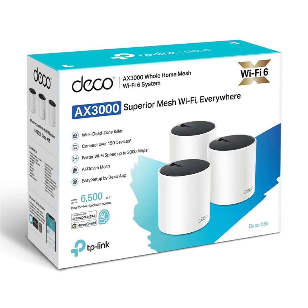 TP-Link Deco X55 3-pack AX3000 Whole Home Mesh WiFi 6 Router