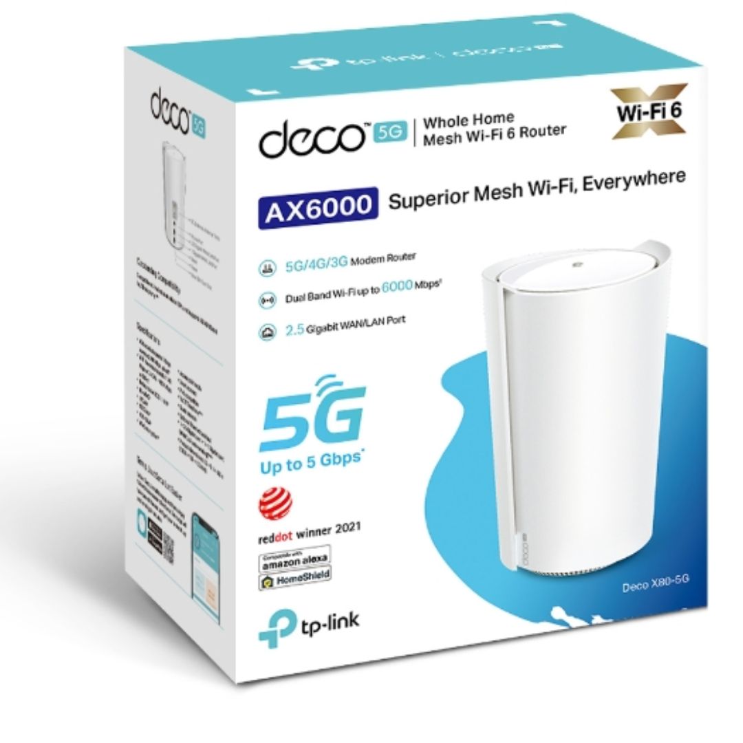 TP-Link Deco X80-5G 1-pack 5G AX6000 Whole Home Wi-Fi 6 Gateway