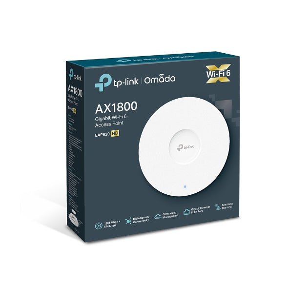 TP-Link Omada EAP620 HD AX1800 Ceiling Mount Dual-Band Wi-Fi 6 Access Point EAP620 HD