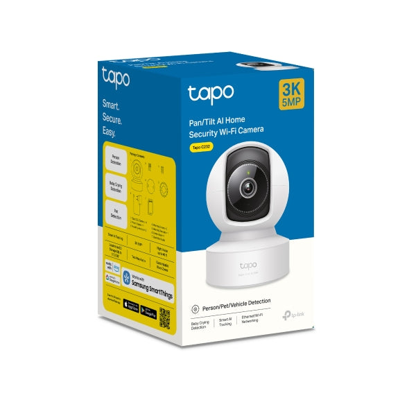 TP-Link Tapo C232 Pan/Tilt AI Home Security Wi-Fi Camera – 3K 5MP + Ethernet port Tapo C232