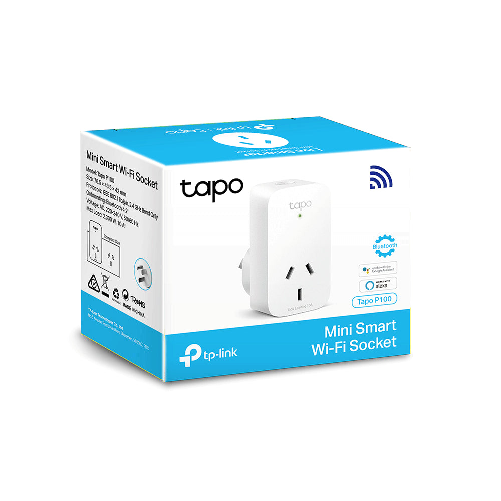 TP-Link Tapo P100 1-pack Mini Smart Wi-Fi Socket Smart Plug, Remote Control, Voice Control, Away Mode