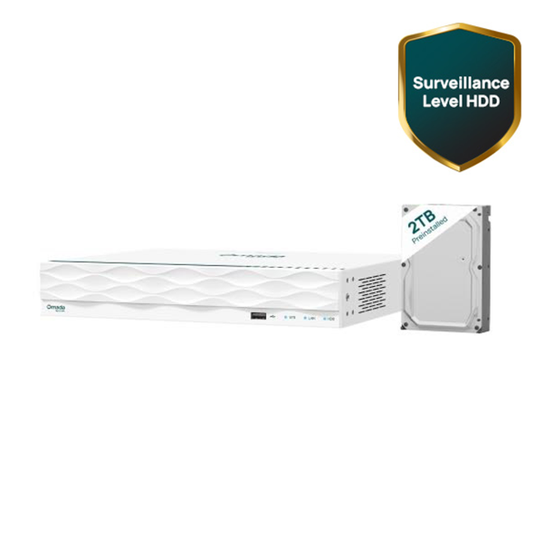 TP-Link Omada NVR16-8P-2T - Omada 8-Port PoE+ Network Video Recorder with 2TB HDD Omada NVR16-8P-2T