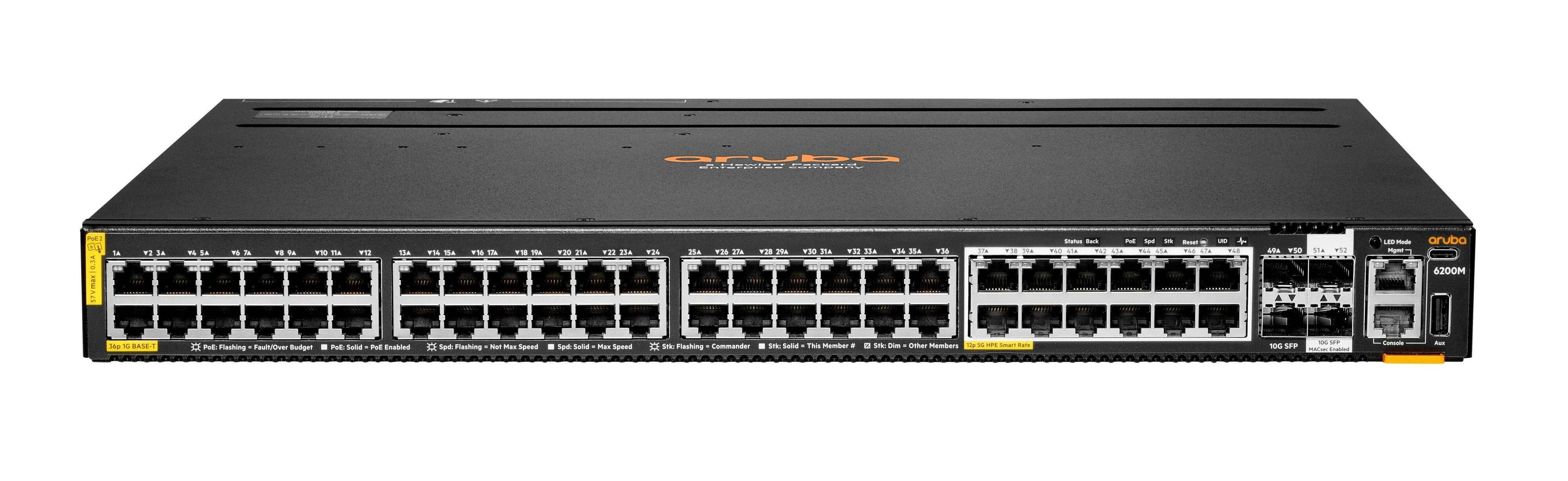 HPE Aruba Networking 6200M 36G 12SR5 CL6 POE 4SFP+ Switch