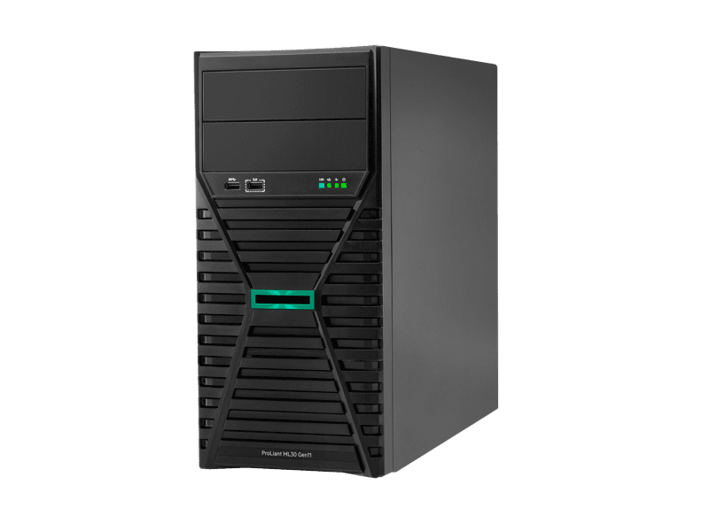 HPE ProLiant ML30 Gen11 E‑2414 2.6GHz 4-Core 1P 1x16GB‑U DDR5 VROC 4LFF‑NHP 2x1TB HDD 1x350W PS PS Tower Server 3Y Onsite