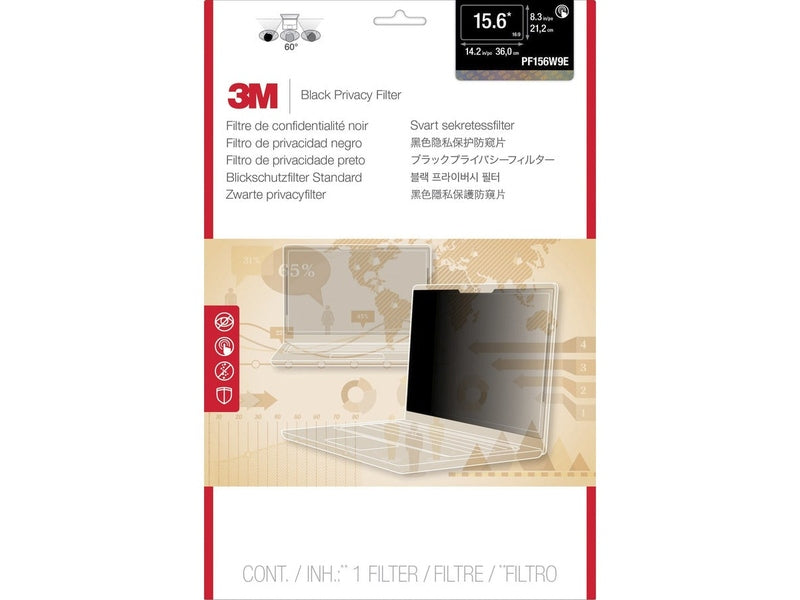 3M Touch Privacy Filter for 15.6" Full Screen Laptop with 3M COMPLY Flip Attach, 16:9