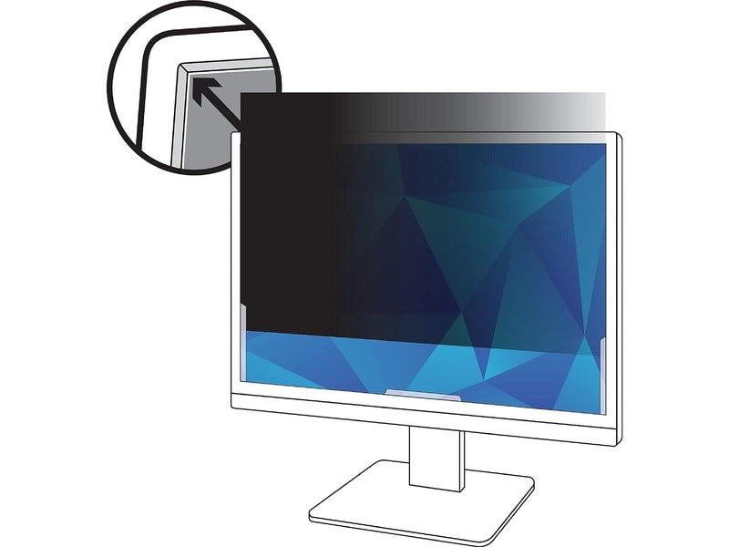 3M Privacy Filter for 19" Monitor with Adhesive Strips and Slide Mounts, 16:10