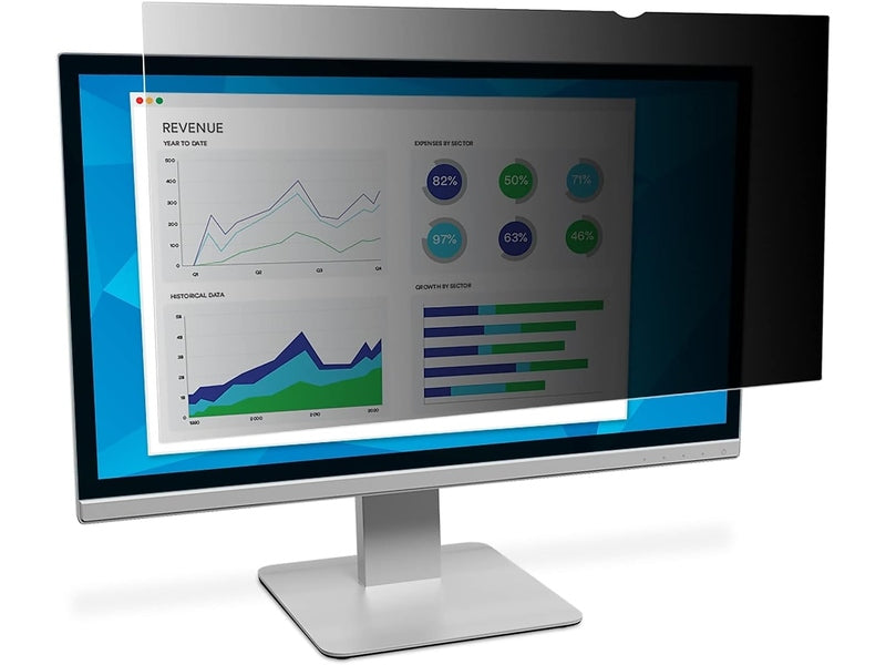 3M Privacy Filter for 23.6" Monitor with Adhesive Strips and Slide Mounts, 16:9